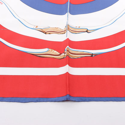 Carré Hermès Carré 90 « ARCS EN CIEL » 100 % soie rouge x bleu