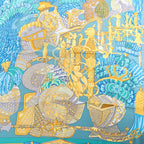 Hermès Carré 90 "ARMETS en PANACHE" Silk handkerchief in Green