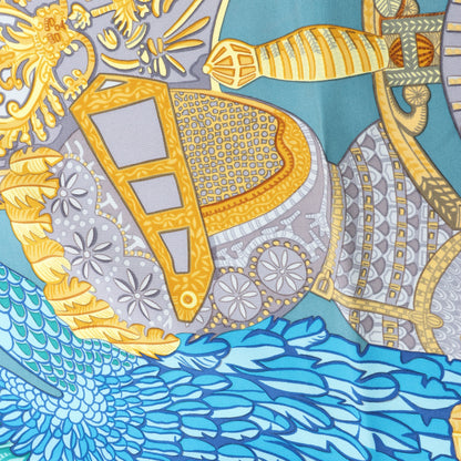 Hermès Carré 90 "ARMETS en PANACHE" Silk handkerchief in Green