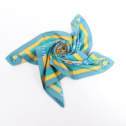 Hermès Carré 90 "ARMETS en PANACHE" Silk handkerchief in Green
