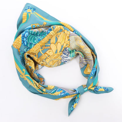 Hermès Carré 90 "ARMETS en PANACHE" Silk handkerchief in Green