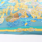 Hermès Carré 90 "ARMETS en PANACHE" Silk handkerchief in Green