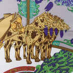 Hermès Carré 90 "Art des Steppes" Silk handkerchief in Blue
