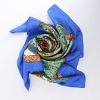 Hermès Carré 90 "Art des Steppes" Silk handkerchief in Blue