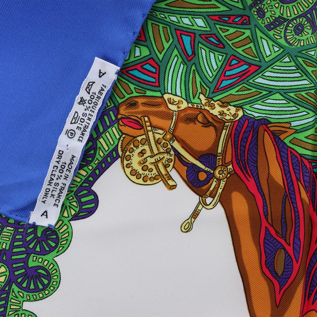 Hermès Carré 90 "Art des Steppes" Silk handkerchief in Blue