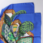 Hermès Carré 90 "Art des Steppes" Silk handkerchief in Blue