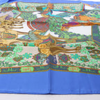 Hermès Carré 90 "Art des Steppes" Silk handkerchief in Blue