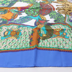 Hermès Carré 90 "Art des Steppes" Silk handkerchief in Blue