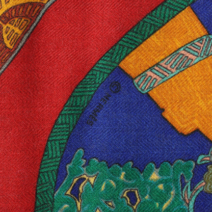 Hermès Carré 90 "ART des STEPPES" Mouchoir en Soie Bleu Marine