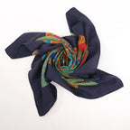Hermès Carré 90 "ART des STEPPES" Silk handkerchief in Navy Blue