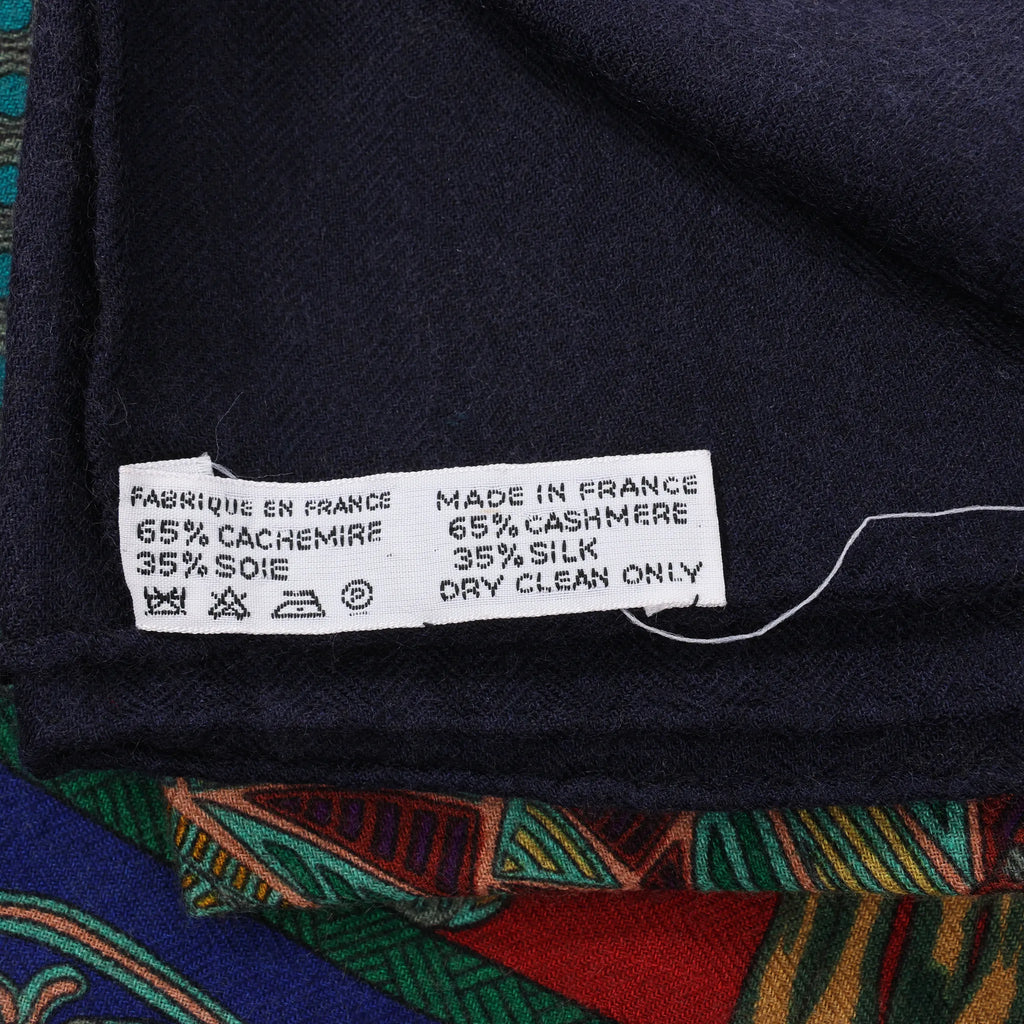 Hermès Carré 90 "ART des STEPPES" Silk handkerchief in Navy Blue