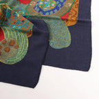 Hermès Carré 90 "ART des STEPPES" Silk handkerchief in Navy Blue