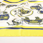 Hermès Carré 90 "ATTELAGE EN ARBALETE" Silk handkerchief in Yellow
