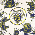 Hermès Carré 90 "ATTELAGE EN ARBALETE" Silk handkerchief in Yellow