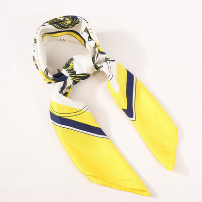 Hermès Carré 90 „ATTELAGE EN ARBALETE“ Seidentaschentuch in Gelb