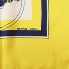 Hermès Carré 90 "ATTELAGE EN ARBALETE" Silk handkerchief in Yellow