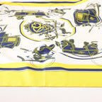 Hermès Carré 90 "ATTELAGE EN ARBALETE" Silk handkerchief in Yellow
