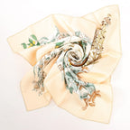 Hermès Carré 90 "AU COEUR DES BOIS" Silk handkerchief in Beige