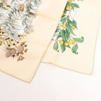 Hermès Carré 90 "AU COEUR DES BOIS" Silk handkerchief in Beige