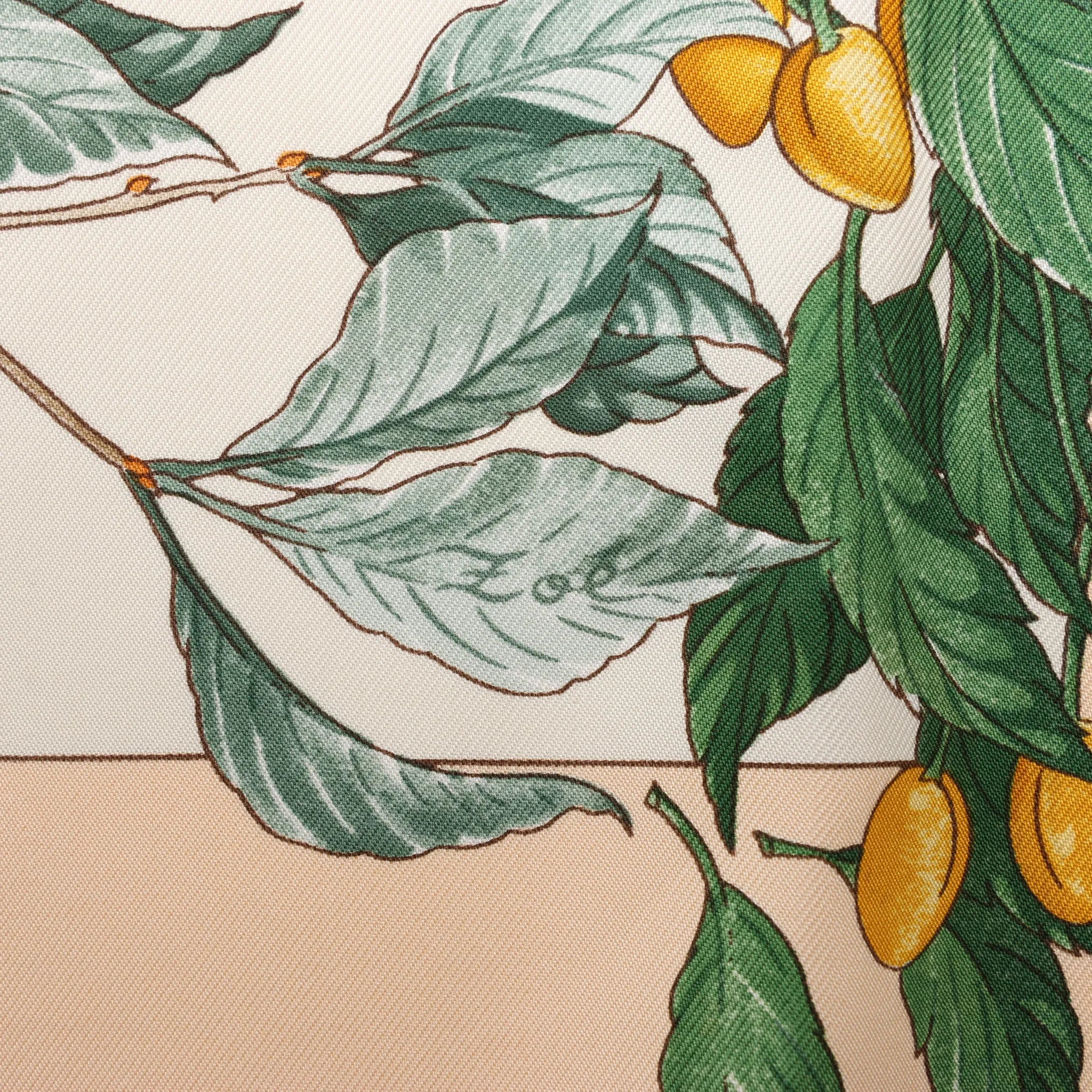 Hermès Carré 90 "AU COEUR DES BOIS" Silk handkerchief in Beige