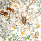 Hermès Carré 90 "AU COEUR DES BOIS" Silk handkerchief in Beige