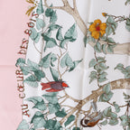 Hermès Carré 90 "AU COEUR DES BOIS" Silk handkerchief in Pink