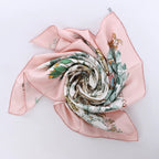 Hermès Carré 90 "AU COEUR DES BOIS" Silk handkerchief in Pink