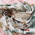 Hermès Carré 90 "AU COEUR DES BOIS" Silk handkerchief in Pink