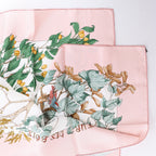 Hermès Carré 90 "AU COEUR DES BOIS" Silk handkerchief in Pink