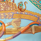 Hermès Carré 90 "AU FIL DU CARRE" Silk handkerchief in Multicolor