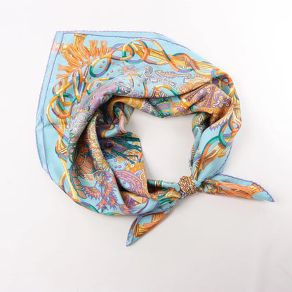 Hermès Carré 90 "AU FIL DU CARRE" Silk handkerchief in Multicolor