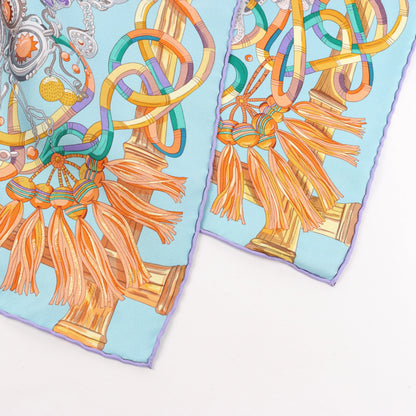 Hermès Carré 90 "AU FIL DU CARRE" Silk handkerchief in Multicolor