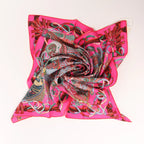 Hermès Carré 90 " AU FIL DU CARRE" Silk handkerchief in Pink