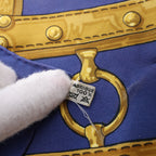 Hermès Carré 90 "AUX CHAMPS" Silk handkerchief in Navy Blue
