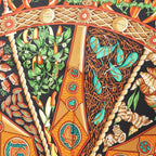Hermès Carré 90 "AUX PAYS DES EPICES" Silk handkerchief in Black