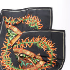 Hermès Carré 90 "AUX PAYS DES EPICES" Silk handkerchief in Black