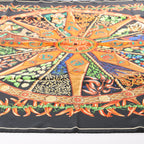 Hermès Carré 90 "AUX PAYS DES EPICES" Silk handkerchief in Black