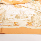 Hermès Carré 90 "AZVLEJOS" Silk handkerchief in Orange