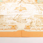 Hermès Carré 90 "AZVLEJOS" Silk handkerchief in Orange