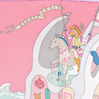 Hermès Carré 90 "Academia" Silk handkerchief in Pink