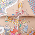 Hermès Carré 90 "Academia" Silk handkerchief in Pink