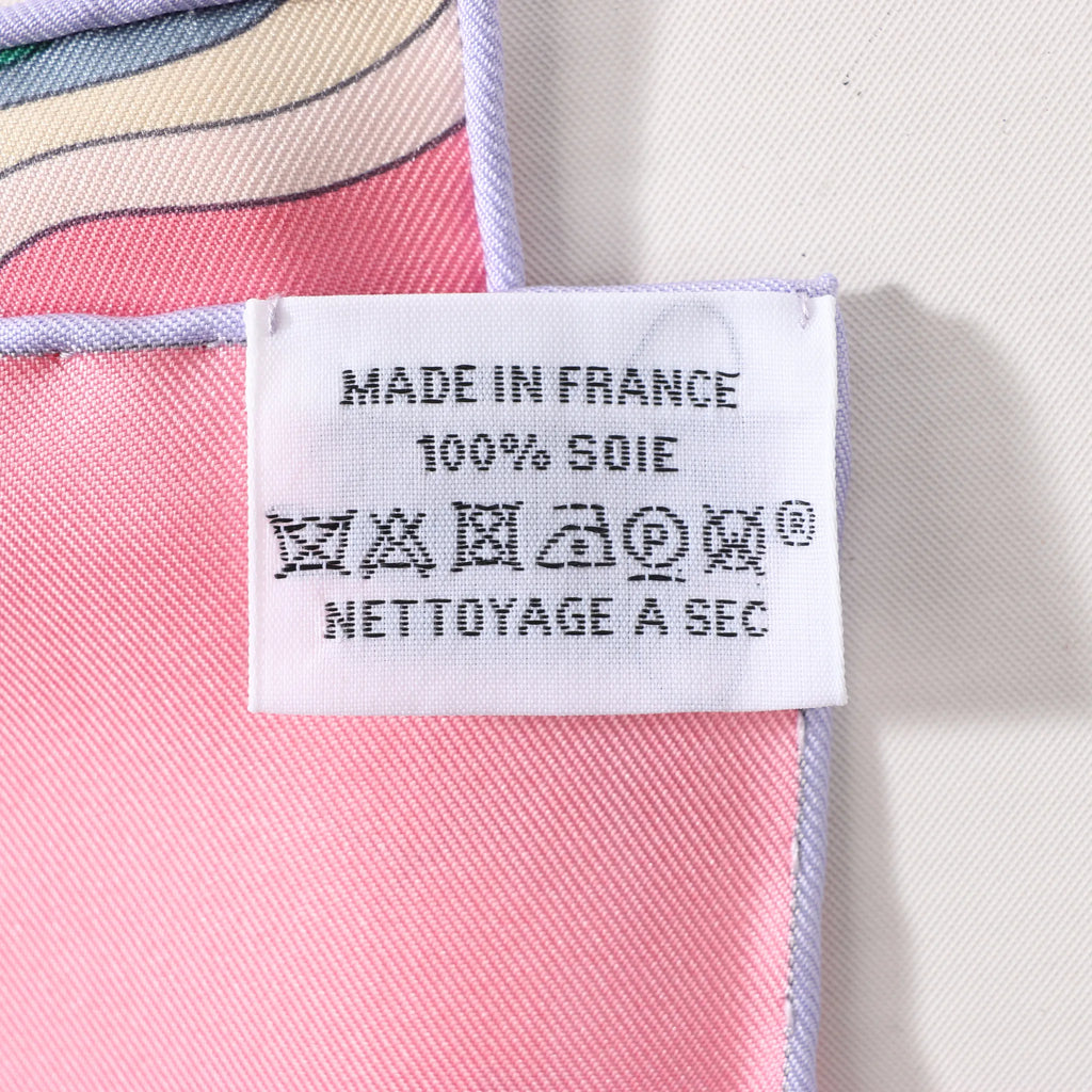 Hermès Carré 90 "Academia" Silk handkerchief in Pink