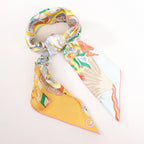 Hermès Carré 90 "Academia Ipica" Silk handkerchief in Orange