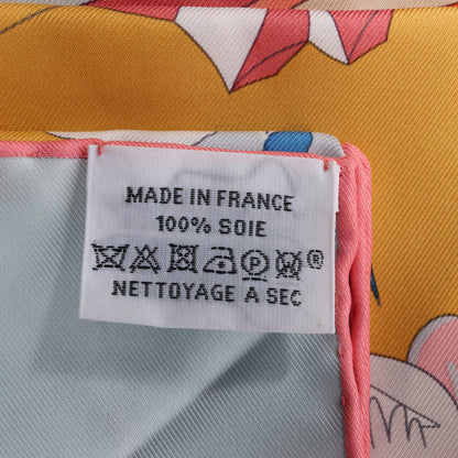 Hermès Carré 90 „Academia Ipica“ Seidentaschentuch in Orange