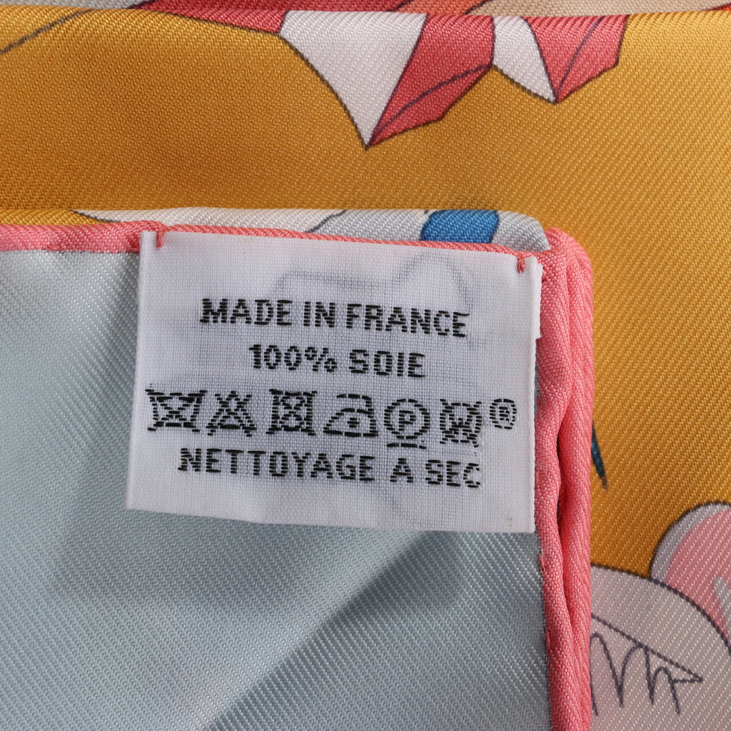 Hermès Carré 90 "Academia Ipica" Silk handkerchief in Orange