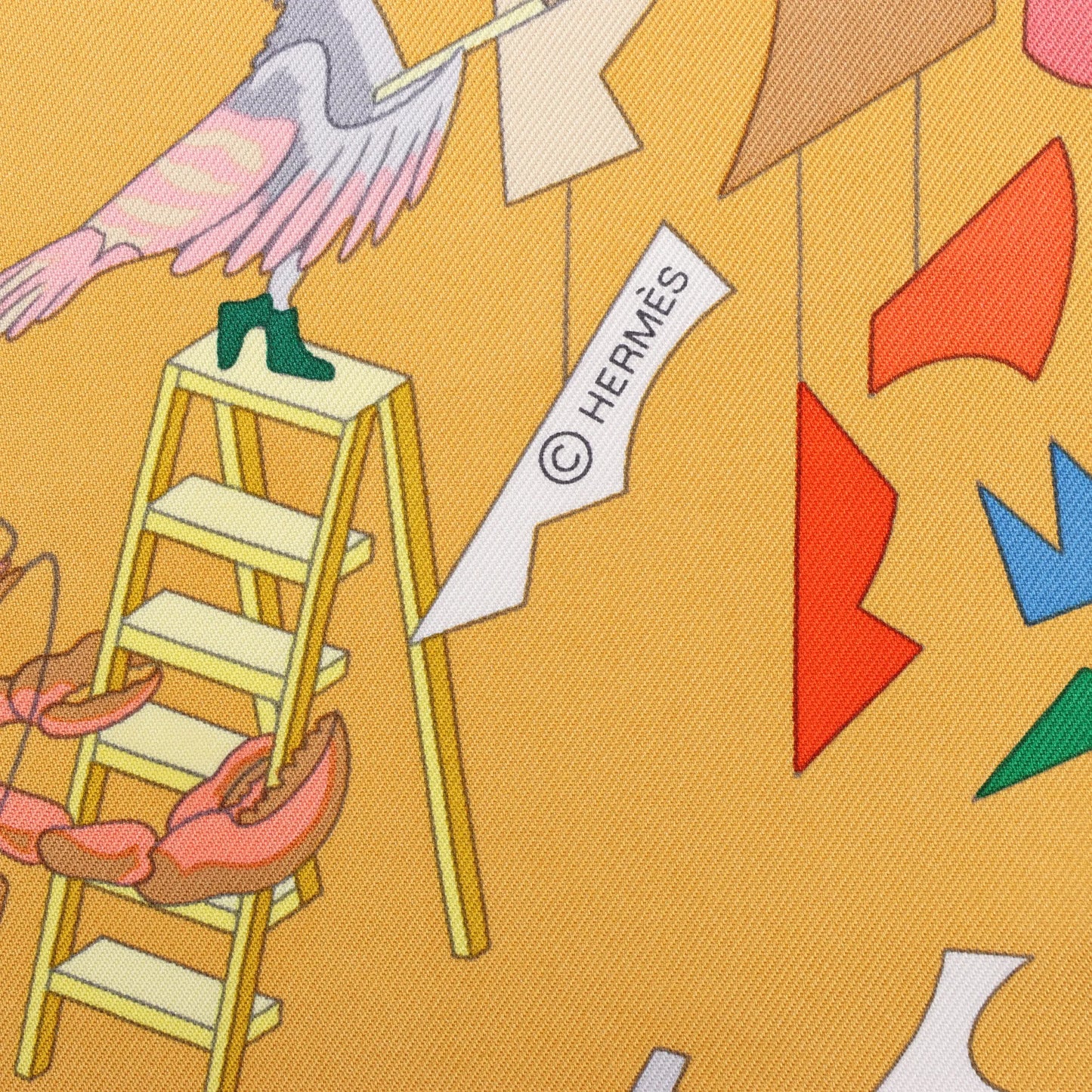 Hermès Carré 90 „Academia Ipica“ Seidentaschentuch in Orange