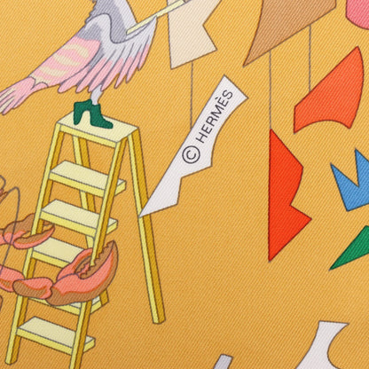 Hermès Carré 90 „Academia Ipica“ Seidentaschentuch in Orange