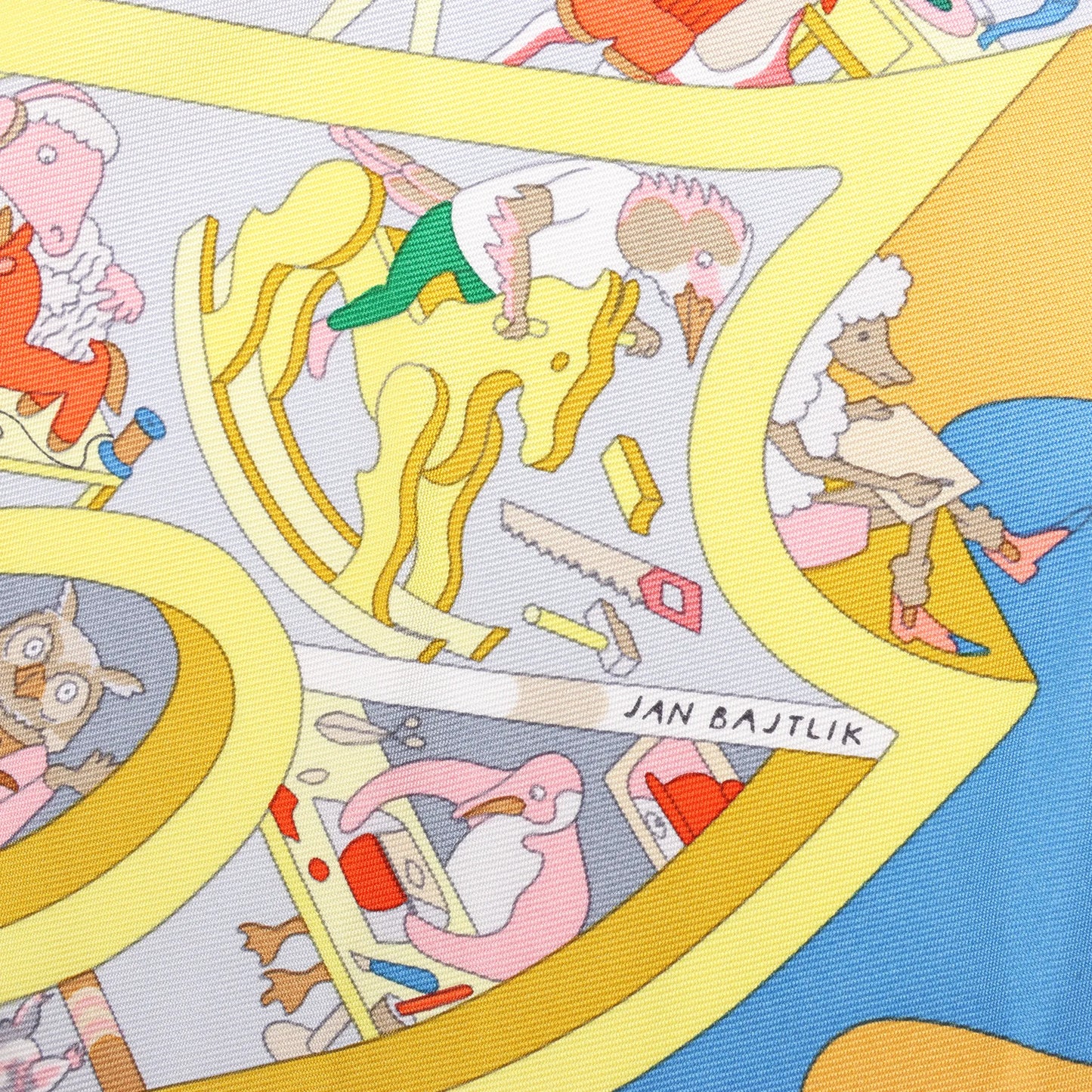 Hermès Carré 90 „Academia Ipica“ Seidentaschentuch in Orange