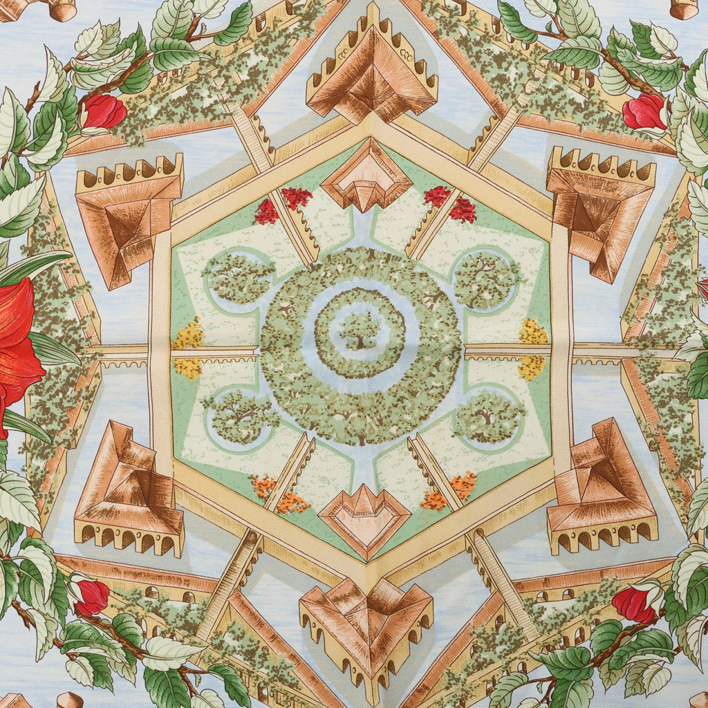 Hermès Carré 90 "Au Pays de Cocagne" Silk handkerchief in Navy Blue