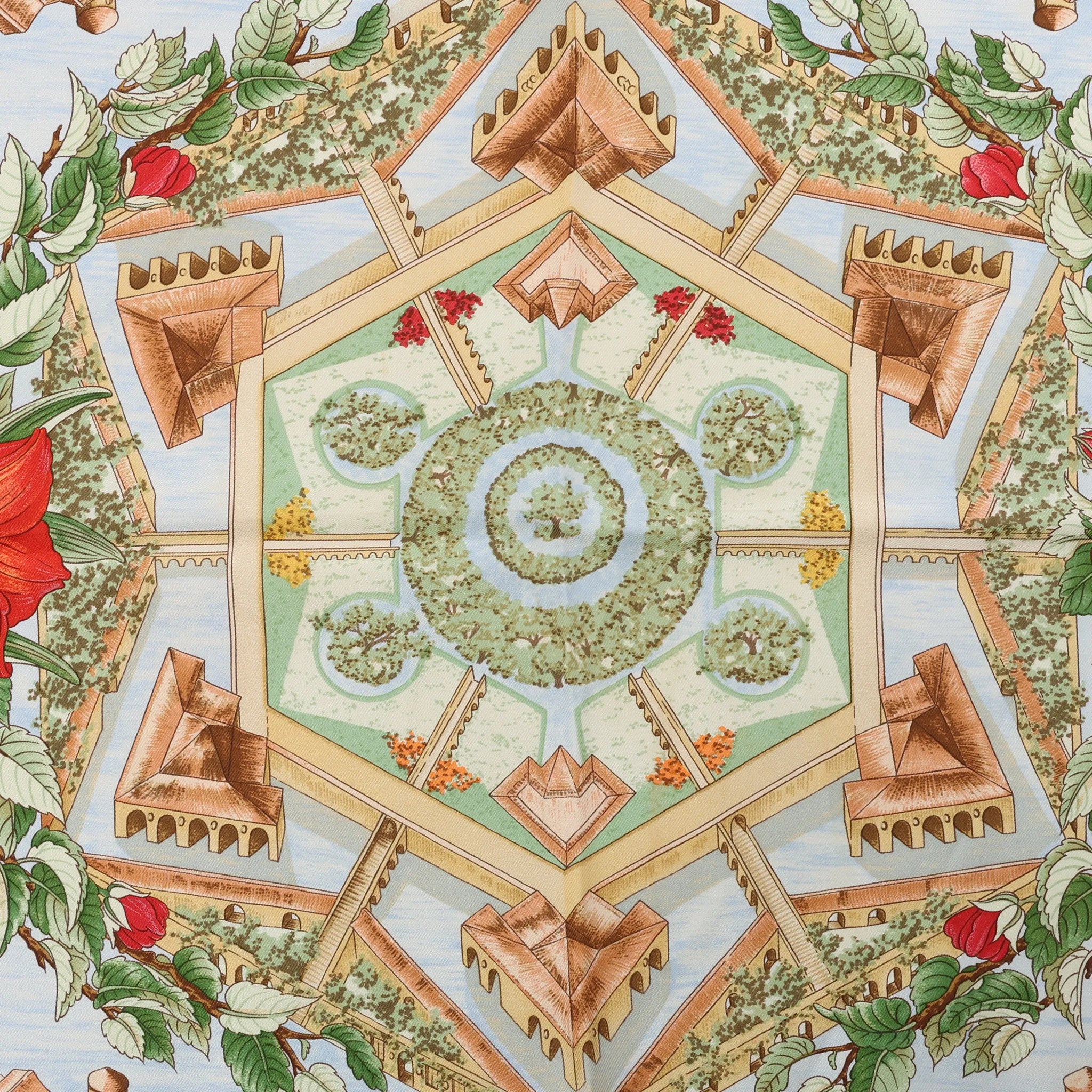 Hermès Carré 90 "Au Pays de Cocagne" Silk handkerchief in Navy Blue
